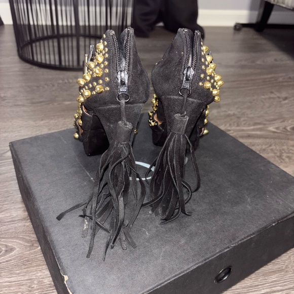 Jeffrey Campbell Black and Gold Studded Heels - Picture 3 of 4